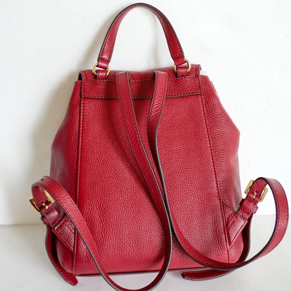 Michael Kors Riley M Leather Backpack Mulberry - Picture 3 of 8